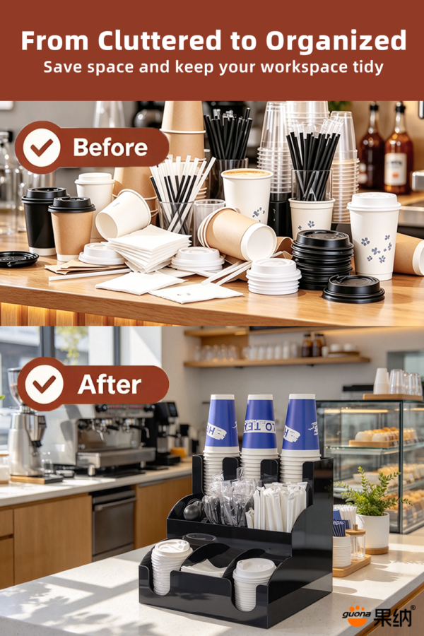 9-Compartment Cup & Lid Organizer