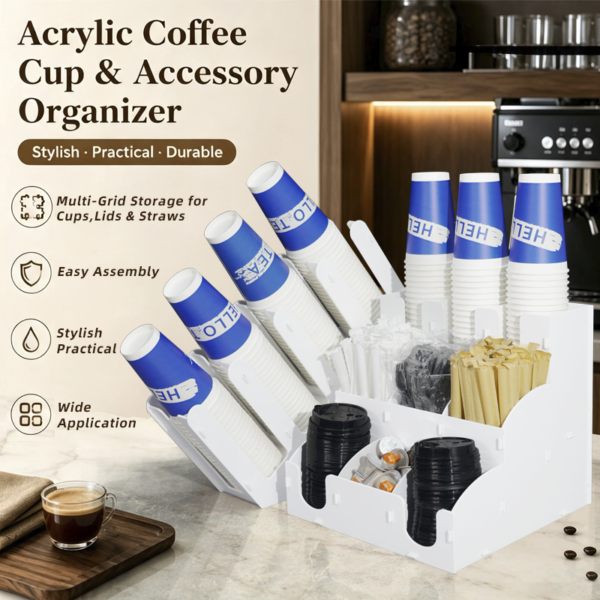 1 Detachable 3-Tier Coffee Bar Organizer | Tool-Free Assembly