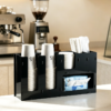 2 Detachable Coffee Condiment Station Organizer — Cups, Lids, Straws, Sugar & Sachets in One