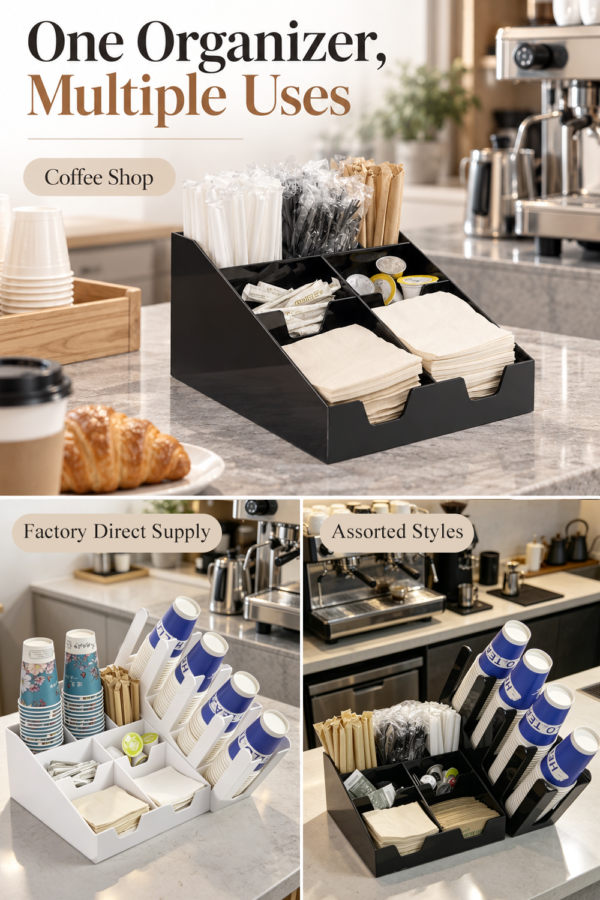 4 Multi-tier coffee and milk tea counter organizers