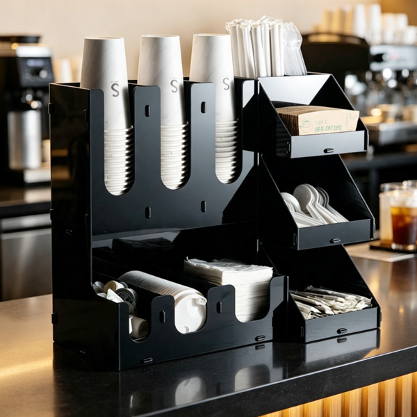 6 Detachable Multi Compartment Coffee Condiment Organizer
